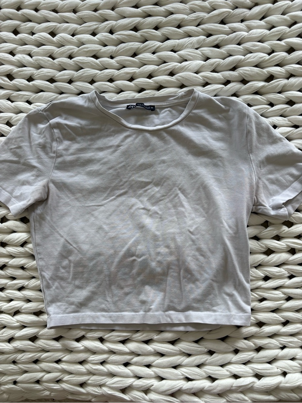 Zara Light Gray Crop Tee - Women's Crewneck